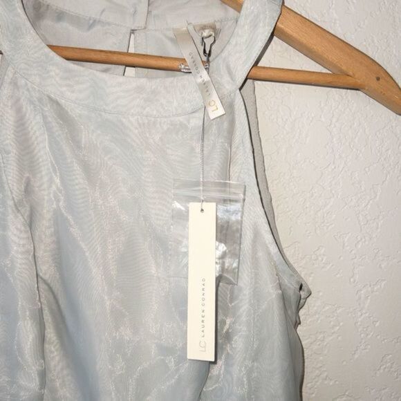NWT LC Lauren Conrad Make Believe Migrate Gray Organza Dress Size 2 - Picture 4 of 9